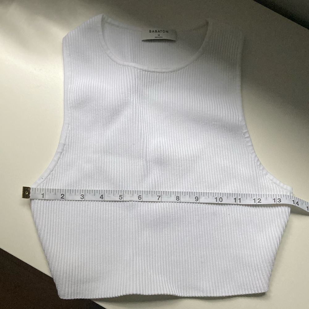 Babaton White Ribbed Tank
